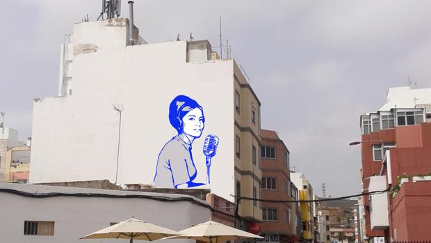 Así quedará el mural a Mara González en Plaza del Pilar, Guanarteme