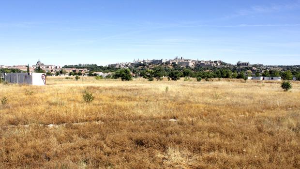 Imagen actual de la parcela de Vega Baja, donde se encuentran los restos de la ciudad visigoda