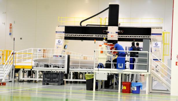 Trabajadores en la planta de Airbus de Illescas (Toledo)