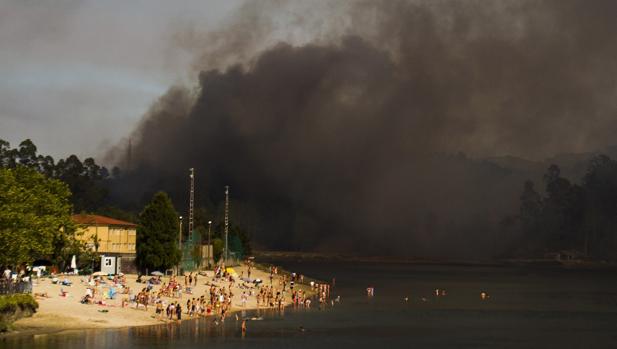 El incendio forestal de Pontesampaio