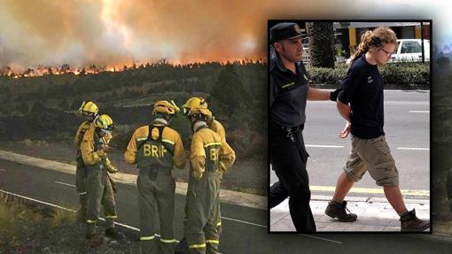 Brigadas en La Palma planificando atacar a las llamas y Scott Verdine Stumpfn