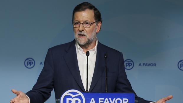 Mariano Rajoy durante la rueda de prensa que ofreció tras reunirse con el Comité Ejecutivo del PP