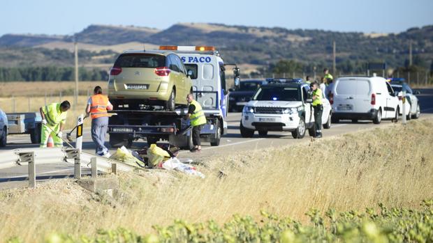 Accidente con tres víctimas mortales en la N-234 este lunes en Revillarruz, uno de los tramos peligrosos