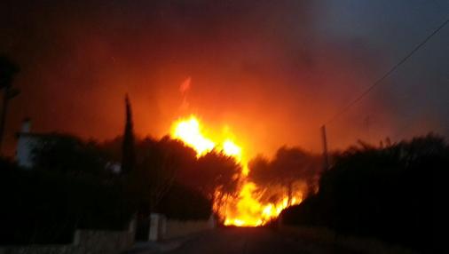 Imagen del incendio en Jávea