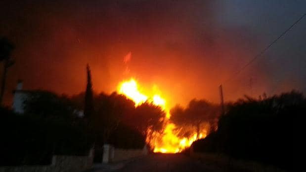 Imagen del incendio en Jávea