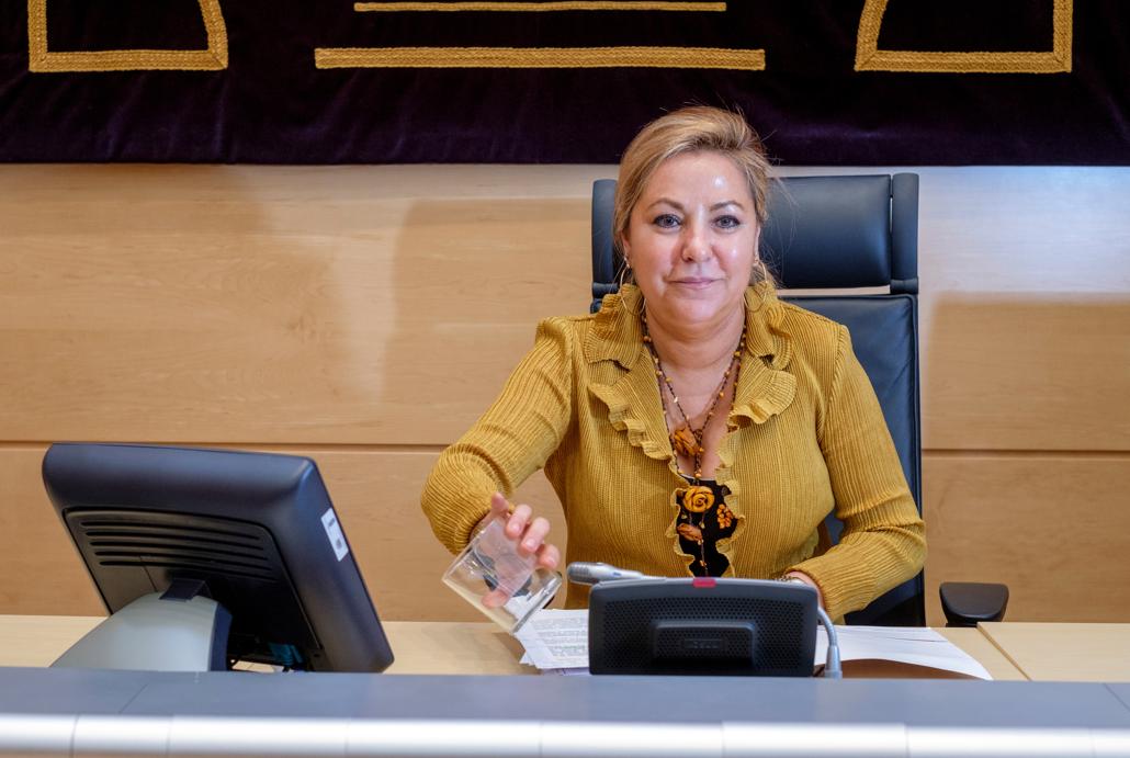 Rosa Valdeón, durante su intervención en rueda de prensa tras el último Consejo de Gobierno