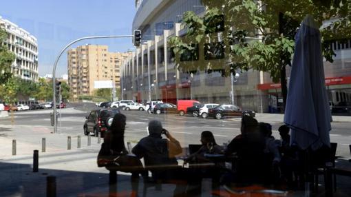 Vistas del estadio Vicente Calderón desde el Chiscón de la Ribera