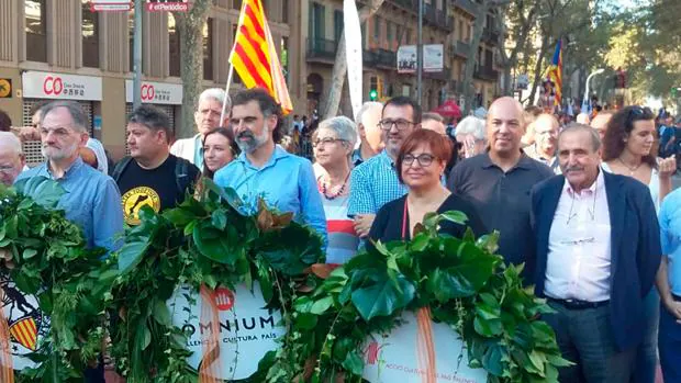 Imagen de la comitiva de la Federació Llull tomada el domingo en Barcelona
