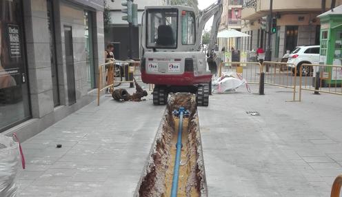 Imagen de las obras en la Travesía del Teatro