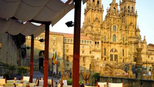 Terraza de uno de los bares del Hostal