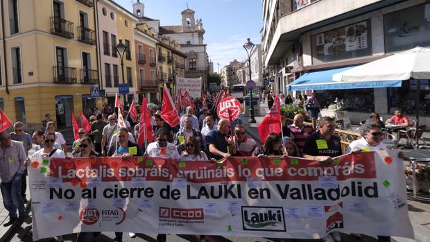 Manifestación que congregó a medio millar de personas por el centro de Valladolid