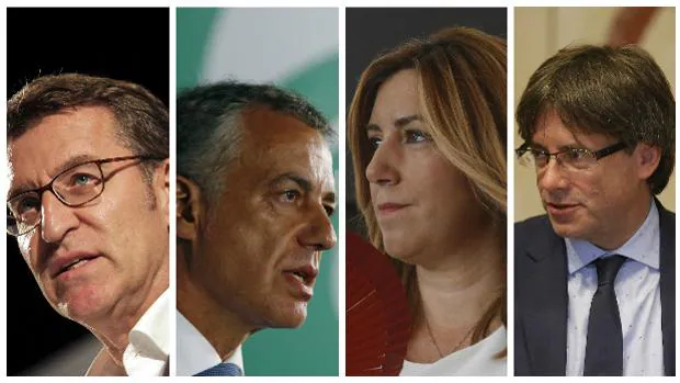 La presidentes autonómicos de las cuatro comunidades históricas de España
