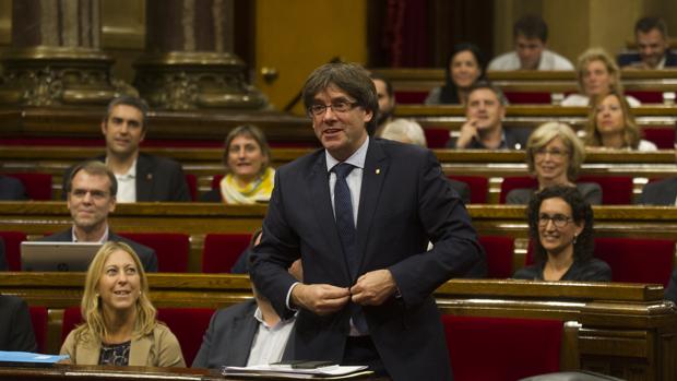 Puigdemont, durante la pasada cuestión de confianza