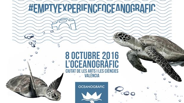 Cartel del movimiento #emptyexperienceoceanografic, en Valencia