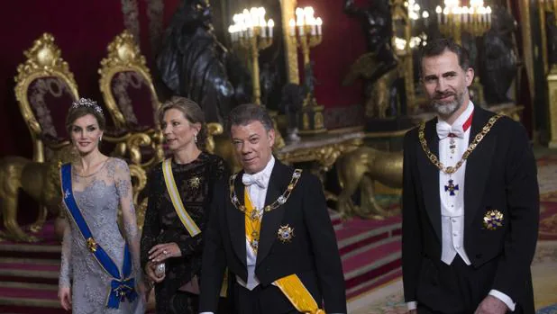 Cena de Gala ofrecida por los Reyes de España Felipe VI y Letizia Ortiz al Presidente de Colombia Santos