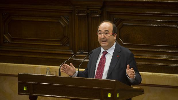 Miquel Iceta, durante un debate en el Parlament