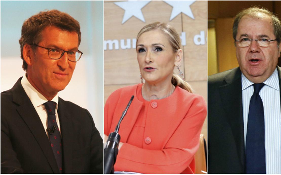 Alberto Núñez Feijóo, Cristina Cifuentes y Juan Vicente Herrera