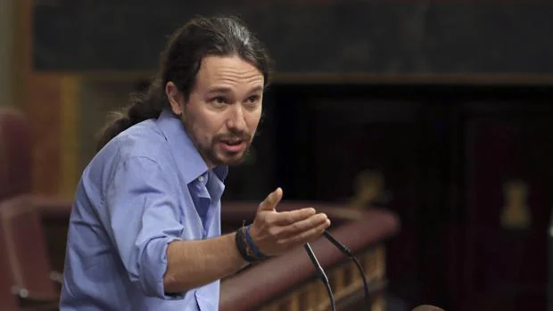 El secretario general de Podemos, Pablo Iglesias, el pasado jueves en el Congreso
