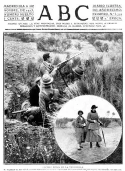 Portada del diario ABC dedicada a la cacería real celebrada en «La Ventosilla» el 4 de noviembre de 1915