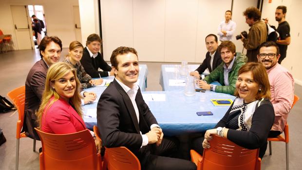 Imagen de la reunión celebrada este martes en la sede del PP valenciano