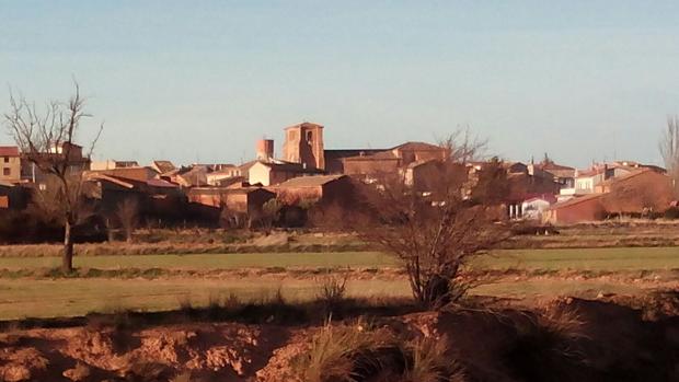 Estampa panorámica de Pozuel de Ariza (Zaragoza)