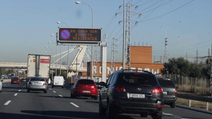 Vehículos en la entrada a Madrid