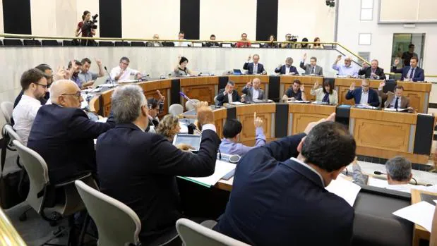 Votación en el Pleno de la Diputación alicantina