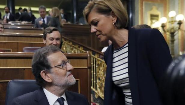 Rajoy y Cospedal, en la sesión de investidura en el Congreso