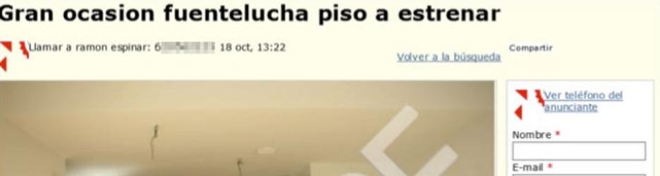 Espinar pretendía vender su piso por 186.000 euros «no negociables», 10.000€ más de los que consiguió