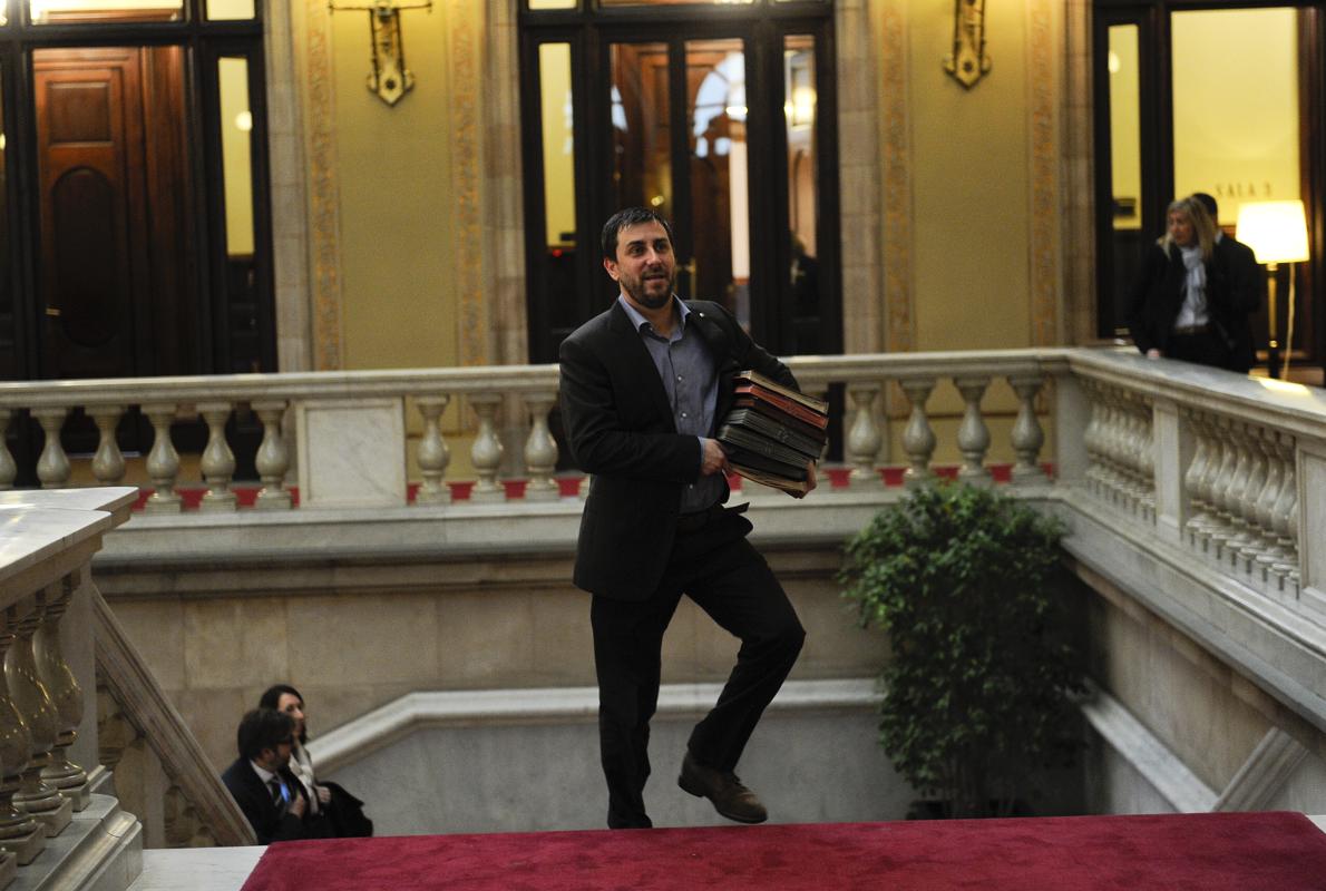 El consejero de Salud, Antoni Comín, en el Parlament