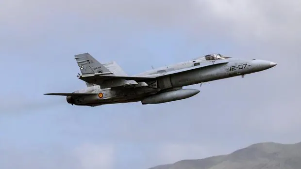 Un caza F-18, del Ejército del Aire, en una imagen de archivo