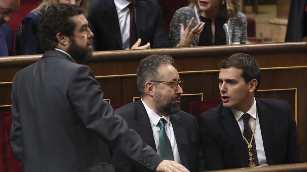 Miguel Gutiérrez, Juan Carlos Girauta y Albert Rivera