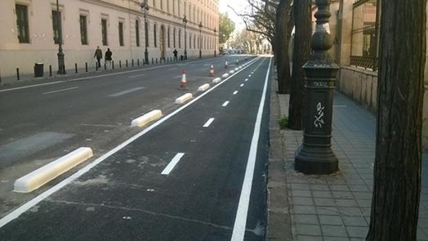 Imagen tomada este sábado de uno de los tramos del anillo ciclista