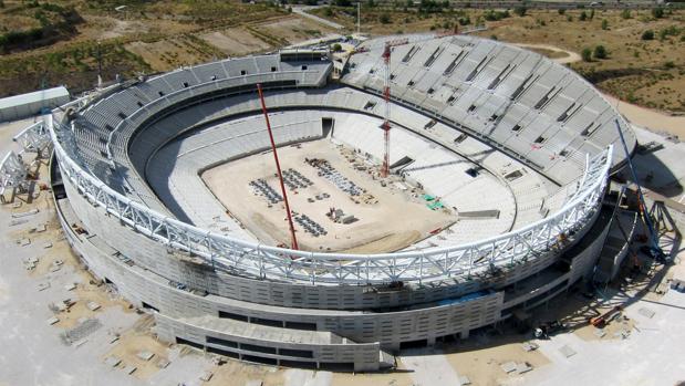 El estadio de La Peineta, durante las obras