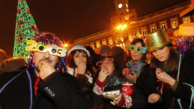 Celebración de Nochevieja en Sol