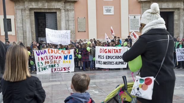 Imagen de la protesta de los educadores