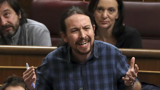 Pablo Iglesias, en una sesión de control al Gobierno en el Congreso