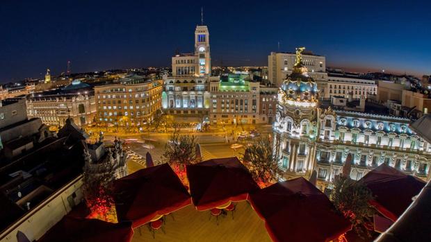 Panorámica de la confluencia entre Gran Vía y la calle Alcalá