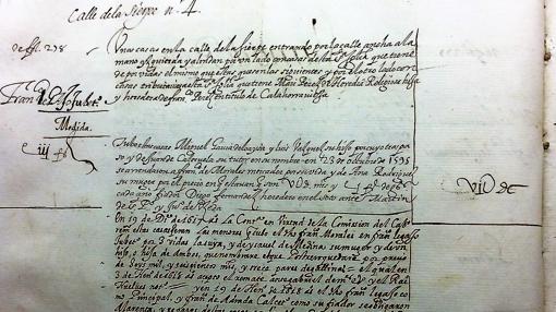 Uno de los documentos del Archivo Catedral de Toledo que han servido para la localización de la casa alquilada por Lope de Vega en 1590