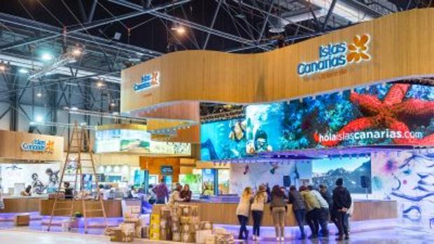 Así es el stand de Canarias en Fitur en obras