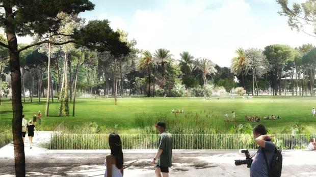 Un detalle del nuevo parque verde