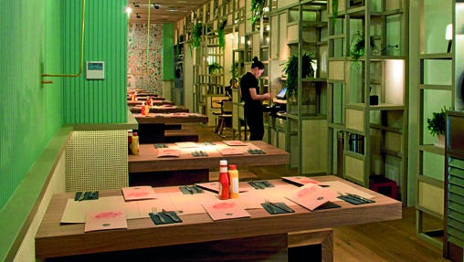 Sala del restaurante New York Burguer, en Madrid