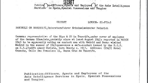 Uno de los documentos de la CIA sobre Heinrich Bandholtz