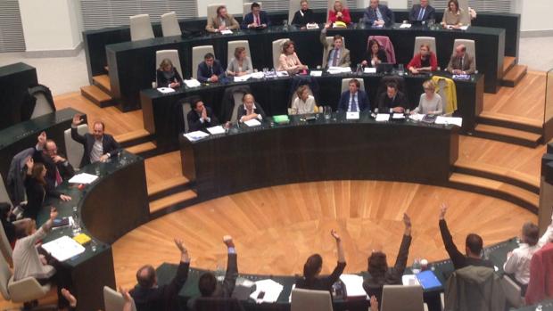 El Pleno de Cibeles, durante la votación de la moción