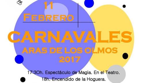 Imagen del cartel de los Carnavales de Aras de los Olmos 2017