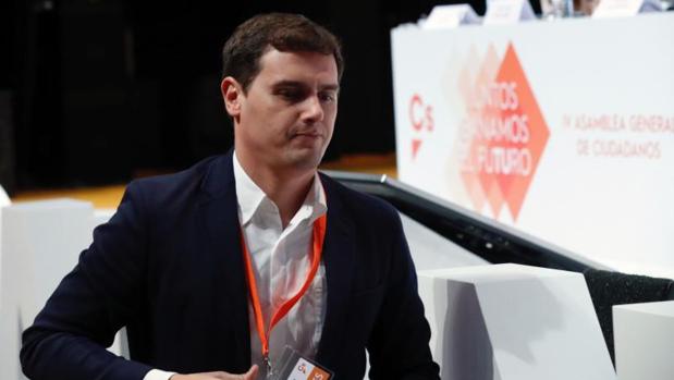 El presidente de Ciudadanos, Albert Rivera, durante la IV Asamblea General del partido celebrada en Madrid