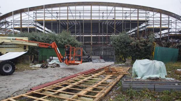 Imagen de las obras de la piscina del CN Moscardó