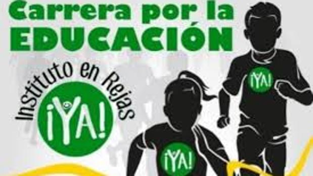 Cartel de una carrera popular organizada como reivindicación del instituto en el barrio de Reja