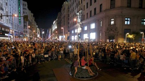 Gran Via durante una de las ediciones de la Noche en Blanco