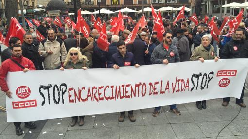 Manifestación de los sindicatos en Toledo